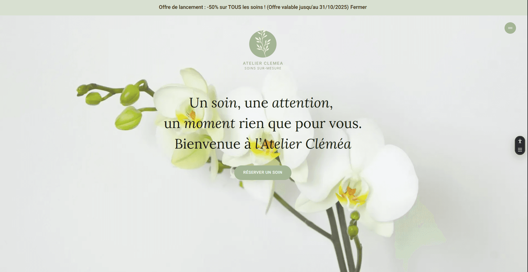 Site vitrine réalisé pour Atelier Clémea